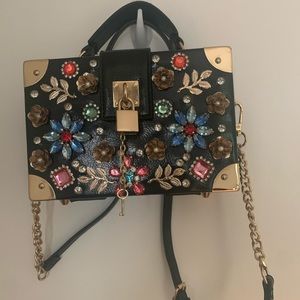 Black floral bag